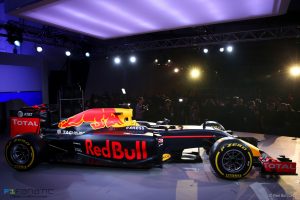 LONDON, ENGLAND - FEBRUARY 17: The RB11 featuring the 2016 livery is unveiled during the launch event for PUMA and Red Bull Racing's 2016 Livery and Teamwear at Old Truman Brewery on February 17, 2016 in London, England. (Photo by Mark Thompson/Getty Images)